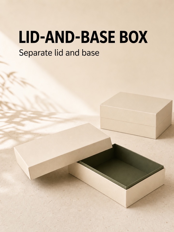 Ivory and sage lid-and-base rigid gift boxes
